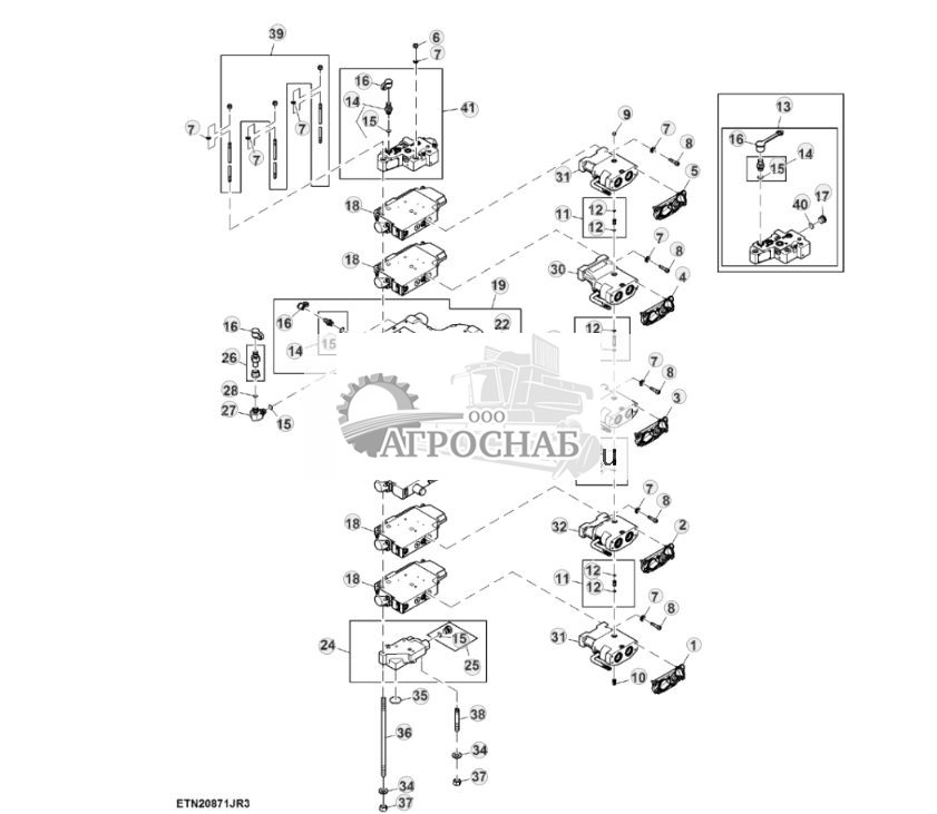 Клапан секционного гидрораспределителя (SCV), 5 SCV, высокий расход, со сцепкой - ST832673 737.jpg